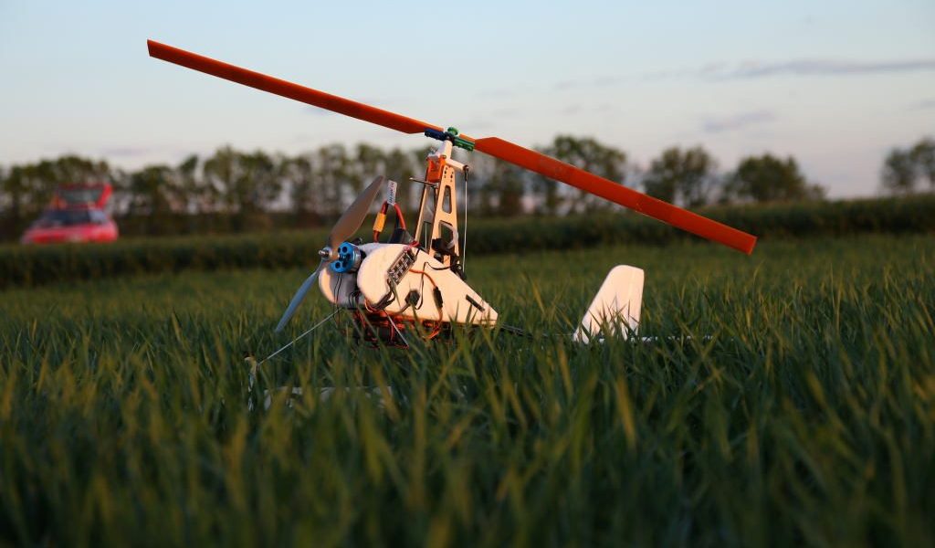 Autogyro UAV at dusk