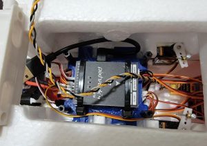 Autopilot wiring inside a UAV fuselage
