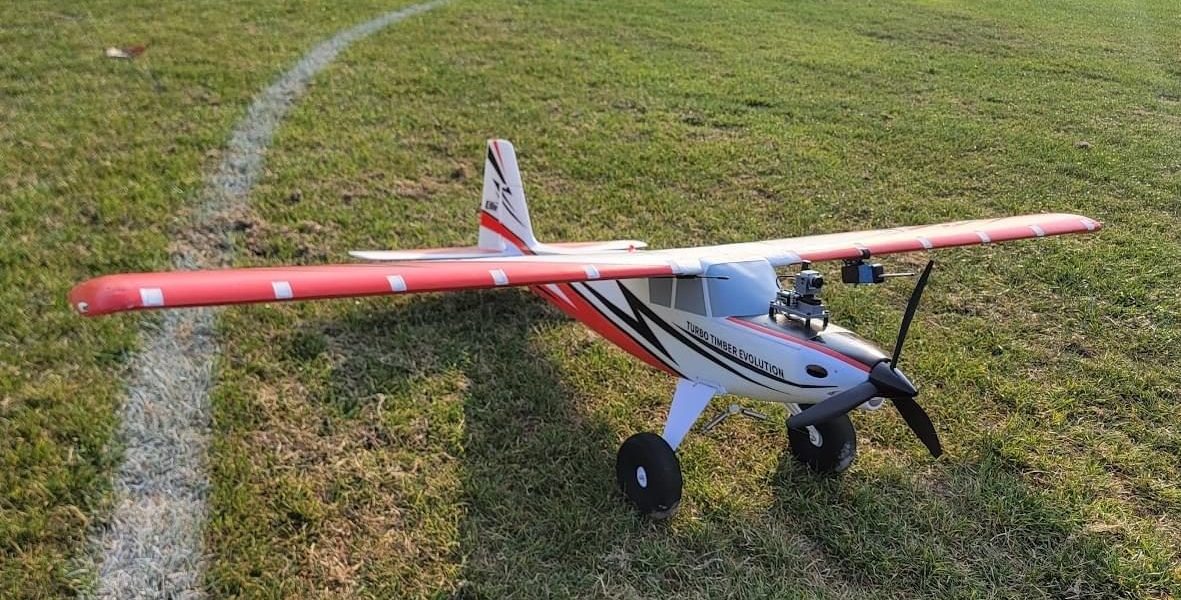 Fixed-wing UAV on a grass airfield