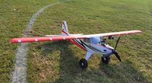Fixed-wing UAV on a grass airfield